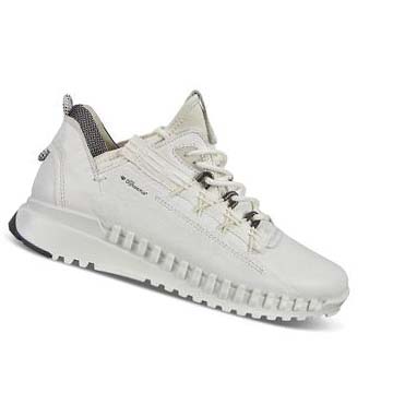 Women's Ecco Zipflex Low Dyneema Sneakers White | USA 269RVD